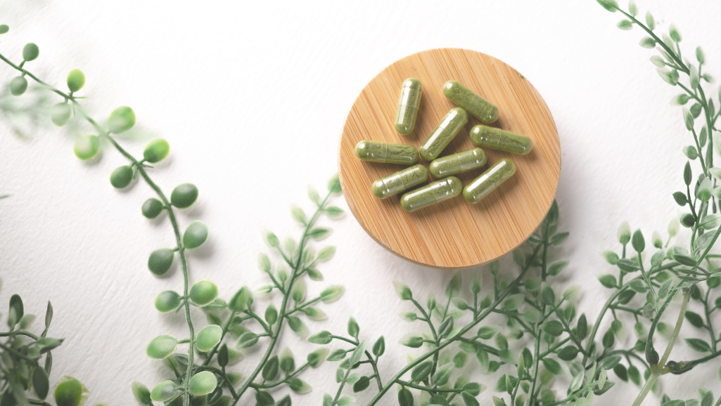 green plants and capsules
